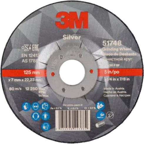 3M™ Disco de Desbaste  Silver T27 | 125x7.0mm | Acero/Inox