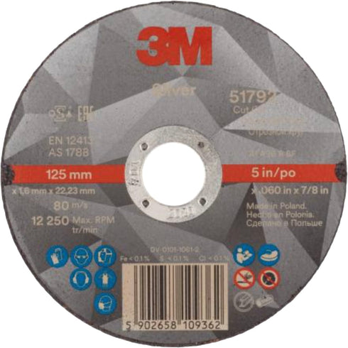 3M™ Disco de Corte Silver T41 | 125x1.6mm | Acero/Inox