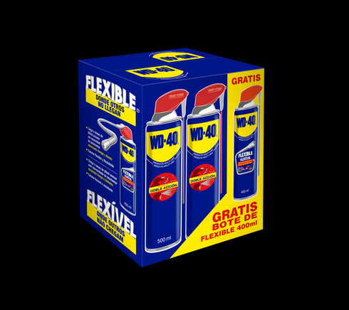 Caja 5 WD 40 Spray Doble Accion Multiusos 500ml. Regalo multiusos flexible 400ml