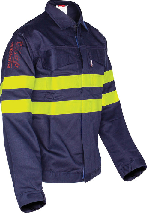 Azul / S Cazadora ignífuga Welderblue HV WDB300 TS | Alta visibilidad multinorma