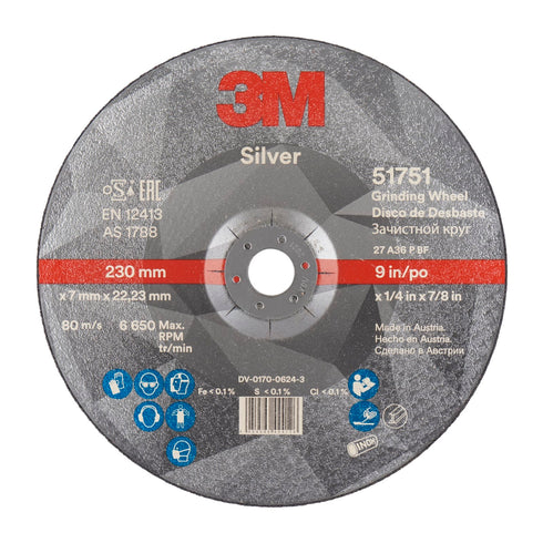 3M™ Disco de Desbaste Silver T27, 230 x 7 x 22 mm