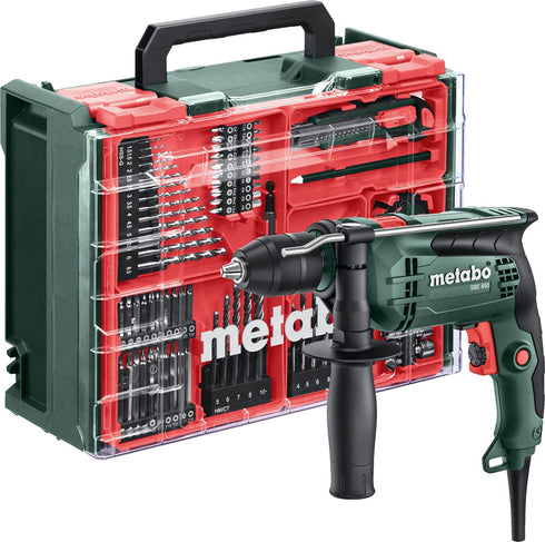 Taladro Percutor Metabo SBE 650 Set | 650W 13mm | Maletín + Brocas