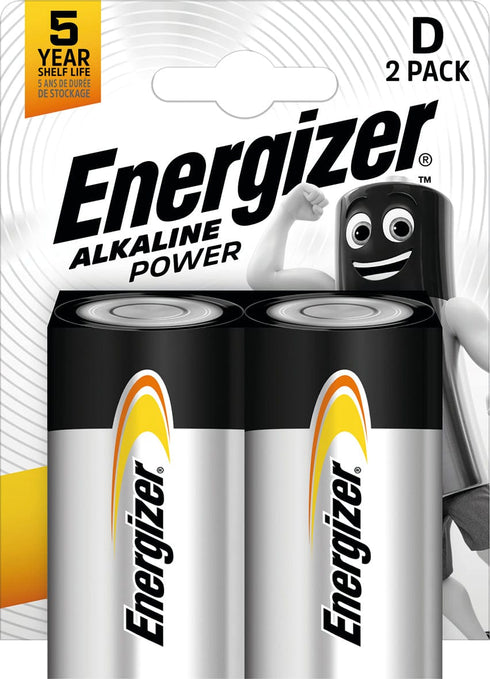 Pila Alcalina Energizer POWER LR20 D BP2