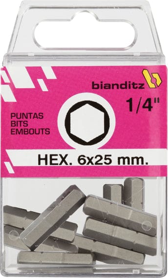 Puntas de Destornillador Hexagonal Bianditz 1/4"