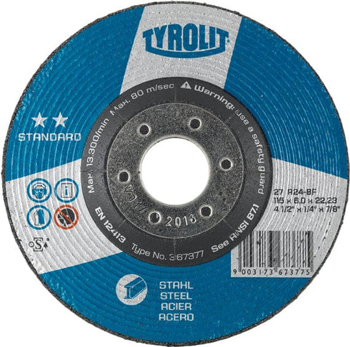 Tyrolit Disco de Desbaste STANDARD 125x6x22,2mm A24 para Acero 10u