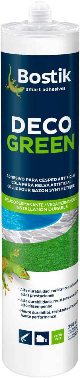290ml / Multicomponente / 1 unidad Adhesivo Bostik Deco Green Verde para Cesped Artificial · 290ml, Monocomponente, 1 unidad, 1kg, Pack de 6 uniades, 6kg, Bicomponente