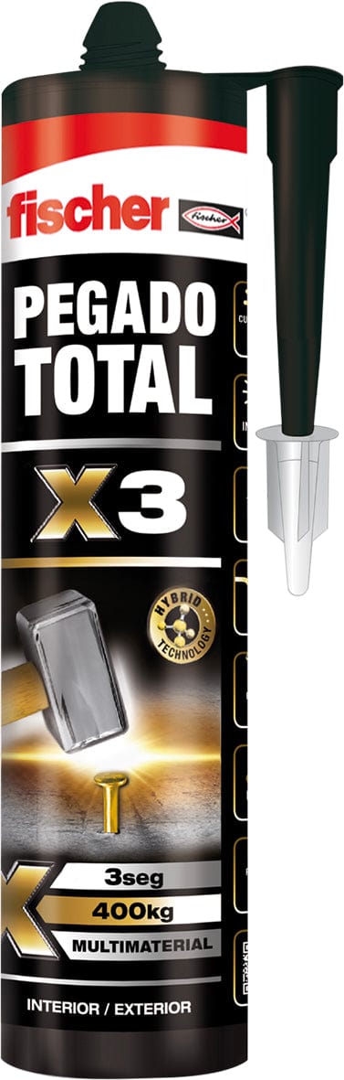 Pack de 12 unidades / 290ml Adhesivo Fischer de Montaje Pegado Total X3