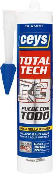 290 ml / Pack de 12 unidades / Blanco Adhesivo Sellador Universal Total Tech Ceys