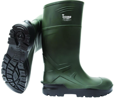T-38 / Verde / Negro Botas de Poliuretano Techno Boots Troya | NO EPI, CI -30°C, SRC|