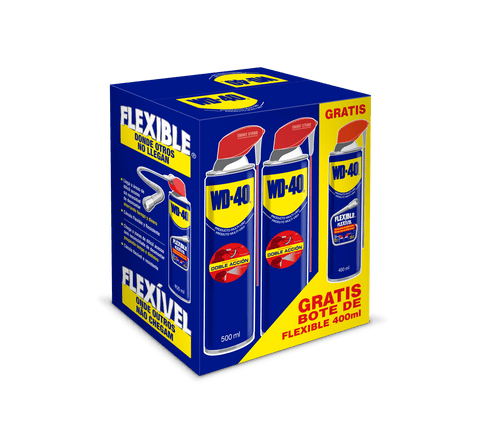 Caja 5 WD‑40 Doble Acción 500 ml + Regalo Flexible 400 ml