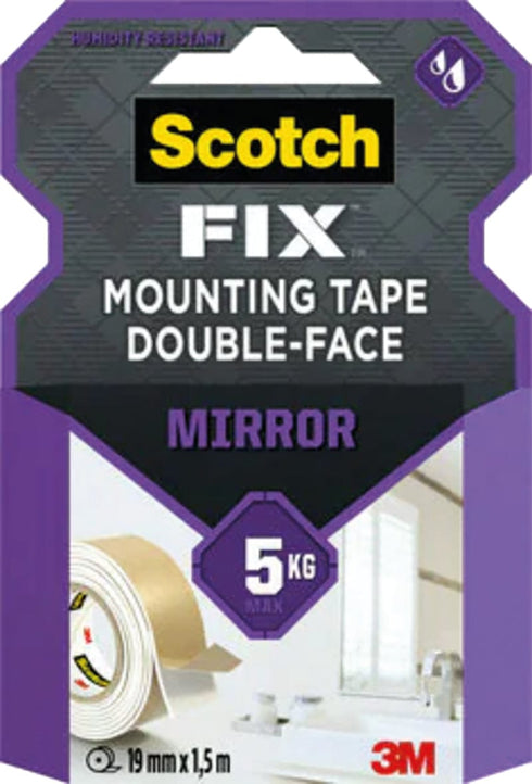 1.5m x 19mm / Blanco Cinta Doble Cara para Espejos 3M 4496W