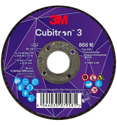 Disco Corte 3M Cubitron II Larga Duración, Metal