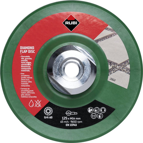 Rubi 115mm / 50/60 GRIT Grueso Disco de diamantre laminado Rubi