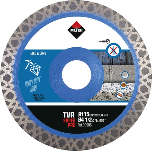 RUBI 115mm Disco diamante material duro TVR SuperPro Rubi