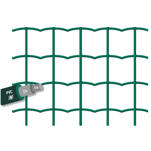 25 x 0.6 m Europlast Frigerio Malla galvanizada plastificada PVC – Rollo 25 m