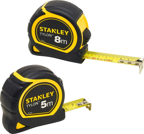 Pack de 3 unidades / Blister 5mx19mm mas 8mx25mm Flexometro Stanley Bimateria Tylon Twin Pack