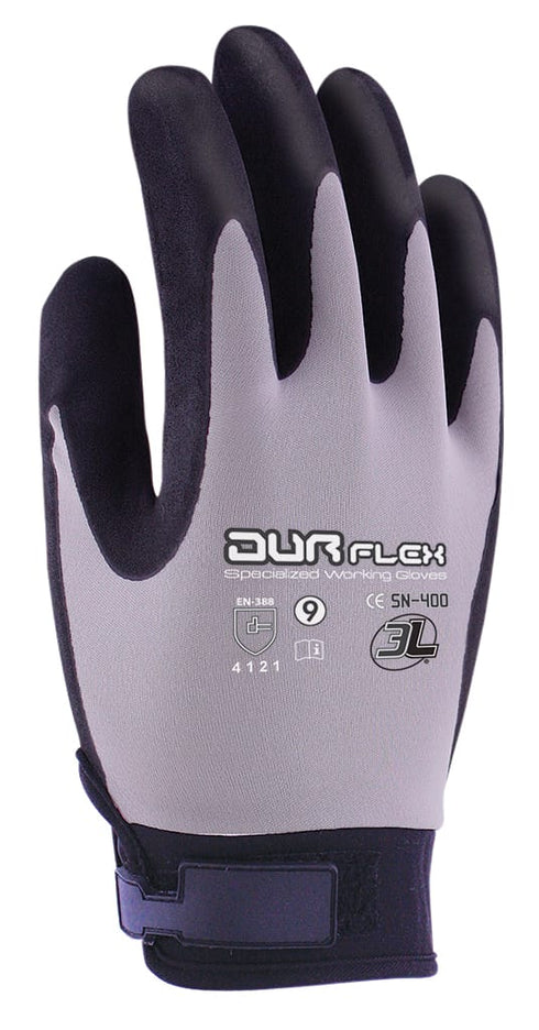 Guantes DURFLEX SN-400 | 3L · 8, Gris - negro, 12 unidades, 10