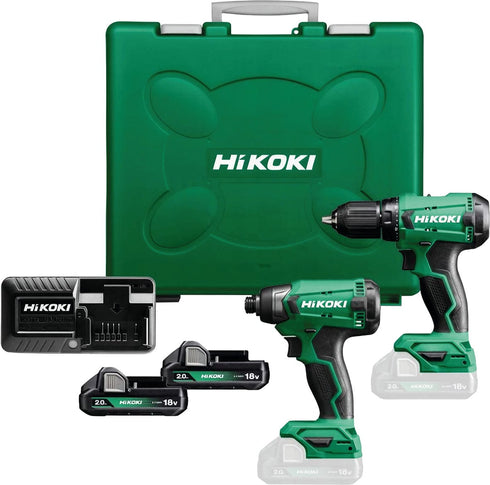 Kit Hikoki 18V: Taladro Percutor DV18DA + Atornillador Impacto WH18DA