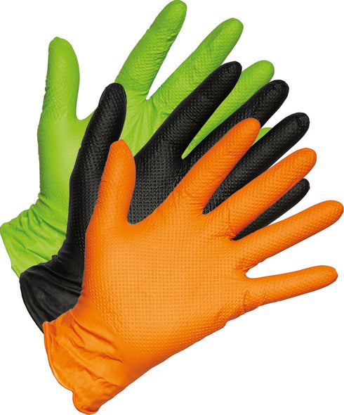 Naranja / 7/S / Caja de 50 Unidades MundoGuante Dune Guantes nitrilo desechables – Caja 50 uds