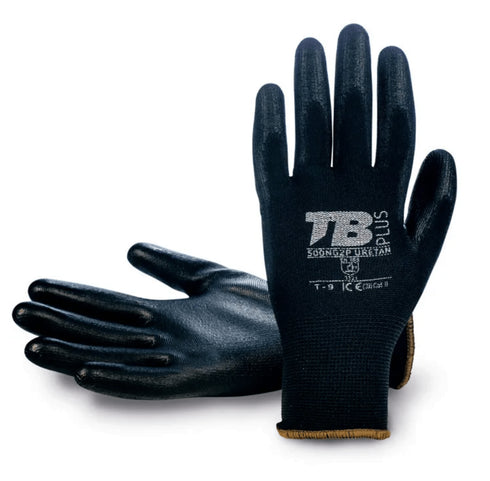 8 / Negro Pack 10 Guantes Trabajo Tomas Bodero 500NG2P poliéster