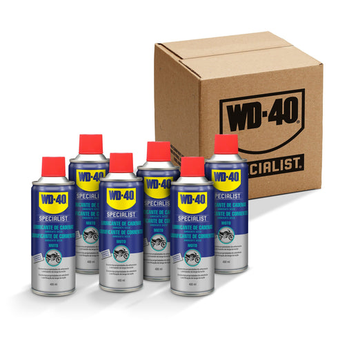 400ml / Pack de 6 unidades Pack de 6 unidades Lubricante de Cadenas WD 40 Specialist Motorbike