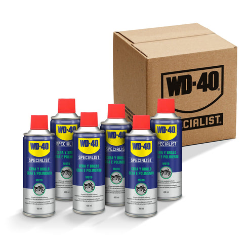 400ml / Pack de 6 unidades Pack 6 WD-40 Specialist Moto Cera y Brillo 400 ml | Abrillanta y Protege