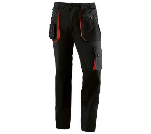 Pantalón de trabajo Juba 961 TOP RANGE multibolsillos bicolo · S, Negro / Gris /Naranja, Negro / Azul Marino, Negro / Azulina, M, L, XL, XXL