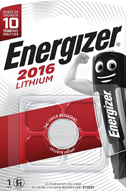 Pack de 10 unidades Pila Boton de Litio Energizer CR2016 3V