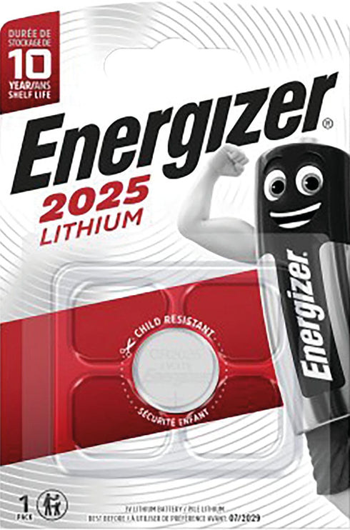 Pack de 10 unidades Pila de Boton de Litio Energizer CR2025 3V