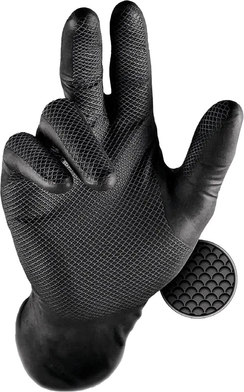 S / Negro / Pack de 50 Guantes Nitrilo Grippaz 246 | Agarre Extremo Aceite | Incremental