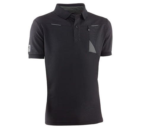 Polo de trabajo Juba 977B ONIX manga corta cooldry | Juba · S, Negro/Gris, Gris/Negro/Azul, M, L, XL, XXL, 3XL