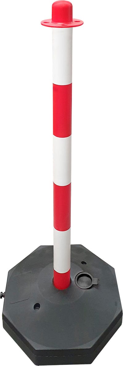 Poste Señalización Rojo/Blanco Base Rellenable 90cm | Ref 102 | Incremental