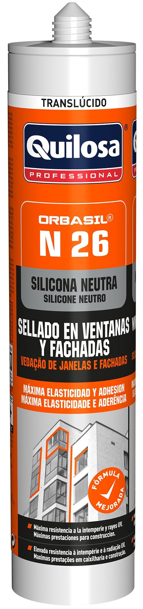Pack de 24 unidades / 300ml Silicona neutra N 26 Quilosa