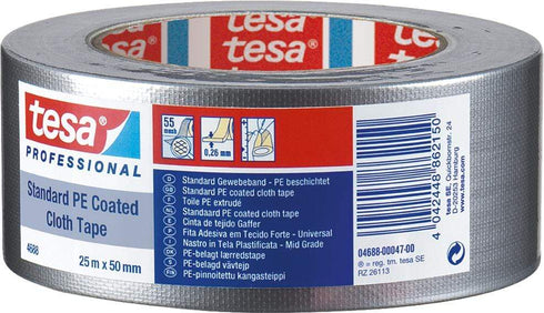 TESA-TAPE CINTA AMER.GAFFER 04688-25MX50MM PLATA