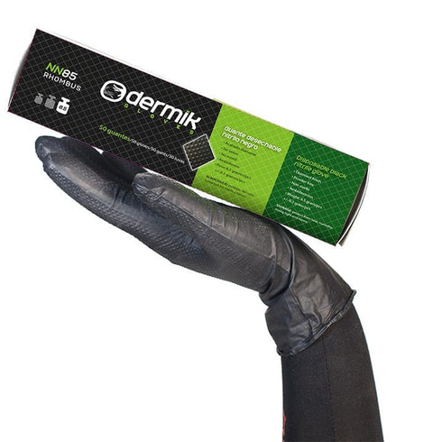 Guante químico tipo C NN85 D100 nitrilo negro EN ISO 374 | Dermik · Incremental.
