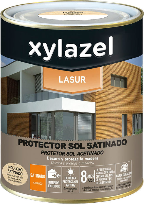 Xylazel Lasur Protector Satinado Nogal 750ml | Poro Abierto