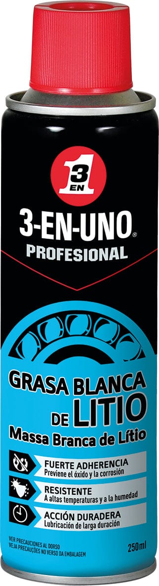 3 EN 1 3 en 1 Grasa Spray 250ML Blanco de Litio - Pack de 6 unidades