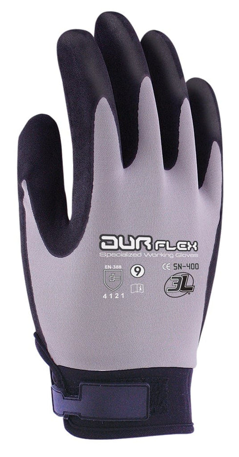 8 / Gris - negro / 12 unidades Guantes 3L Durflex SN400 | Hidrofugados Nitrilo Foam · 8, Gris - negro, 12 unidades, 10
