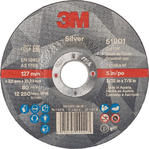 115mm x 1,5mm / T42 / 50 Disco de Corte Metal 3M Silver | Corte Rápido y Vida Útil Alta