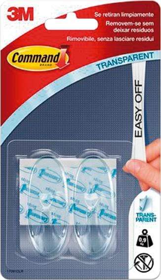 3M Gancho command 17091clr 2u+4 tiras trans 3M
