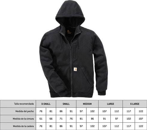 CARHARTT SUDADERA WIND C/CAP+CRE.101759 NGR XXL