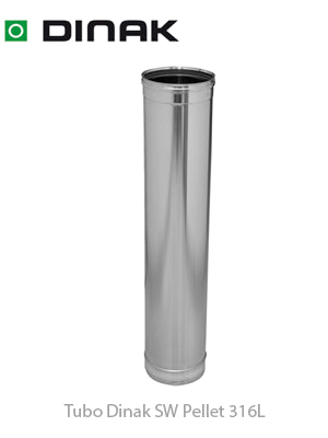 DINAK 430x80mm Tubo Dinak SW Pellet 316L con junta