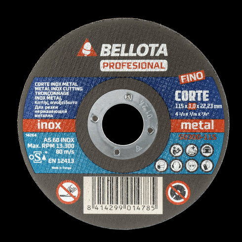 Bellota Disco c.inox 50300-115x1x22 as60 i inox Bellota - PACK 25 UNIDADES