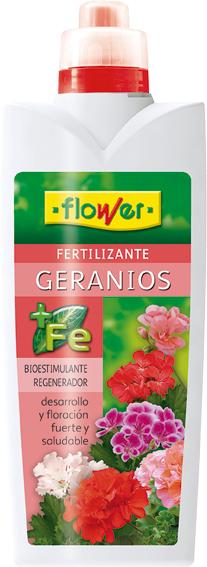 FLOWER Fertilizante FLOWER ABONO LIQUIDO GERANIOS 10511 1L. Pack 16 uds