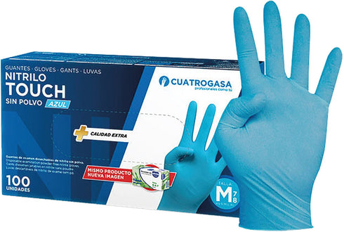 Cuatrogasa Ropa de trabajo S / Azul Guante Desechable Touch Paquete 100 Uds