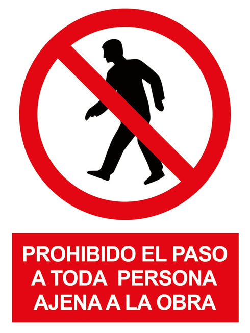 JG SEÑALIZACION SEÑAL PROHIBIDO PASO PERS.AJE.OBRA SP851