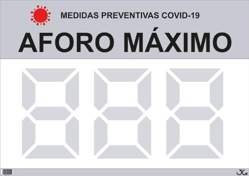 JG Señalizacion Señal seguridad-aforo-maximo-40x30cm-617-JG Señalizacion