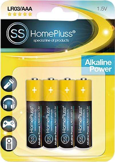 MARCA PILA ALKALINA HOMEPLUSS LR03(AAA) BL(4)