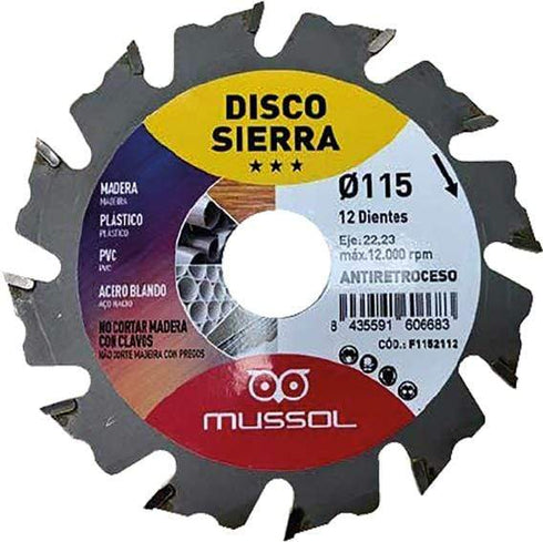 MUSSOL DISCO TRONZADOR WIDIA 115.21.05 115X22,2