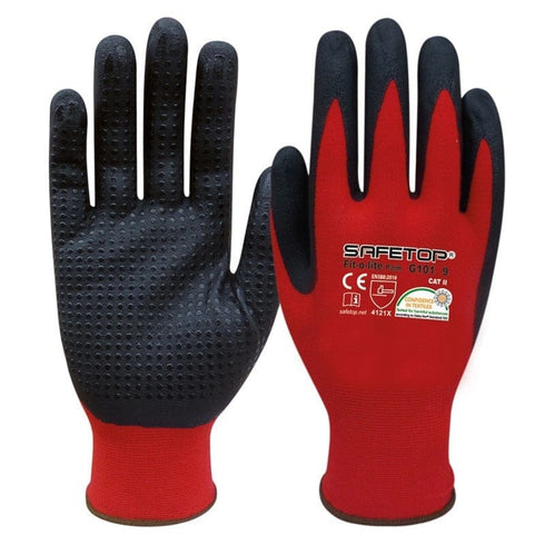 7 / EN 388 / 12 Unidades Safetop Guantes de Trabajo Fit-o-Lite dots (12 pares)